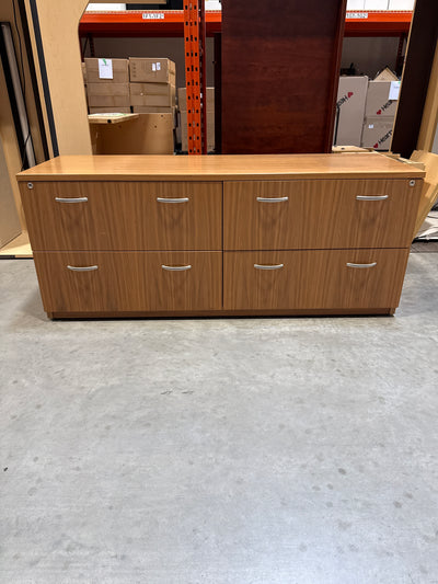 6’ Wooden 4 Drawer Credenza