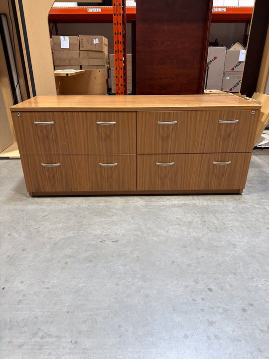 6’ Wooden 4 Drawer Credenza