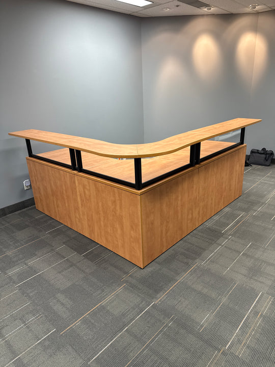 L-Shape Reception Desk w/BBF Ped