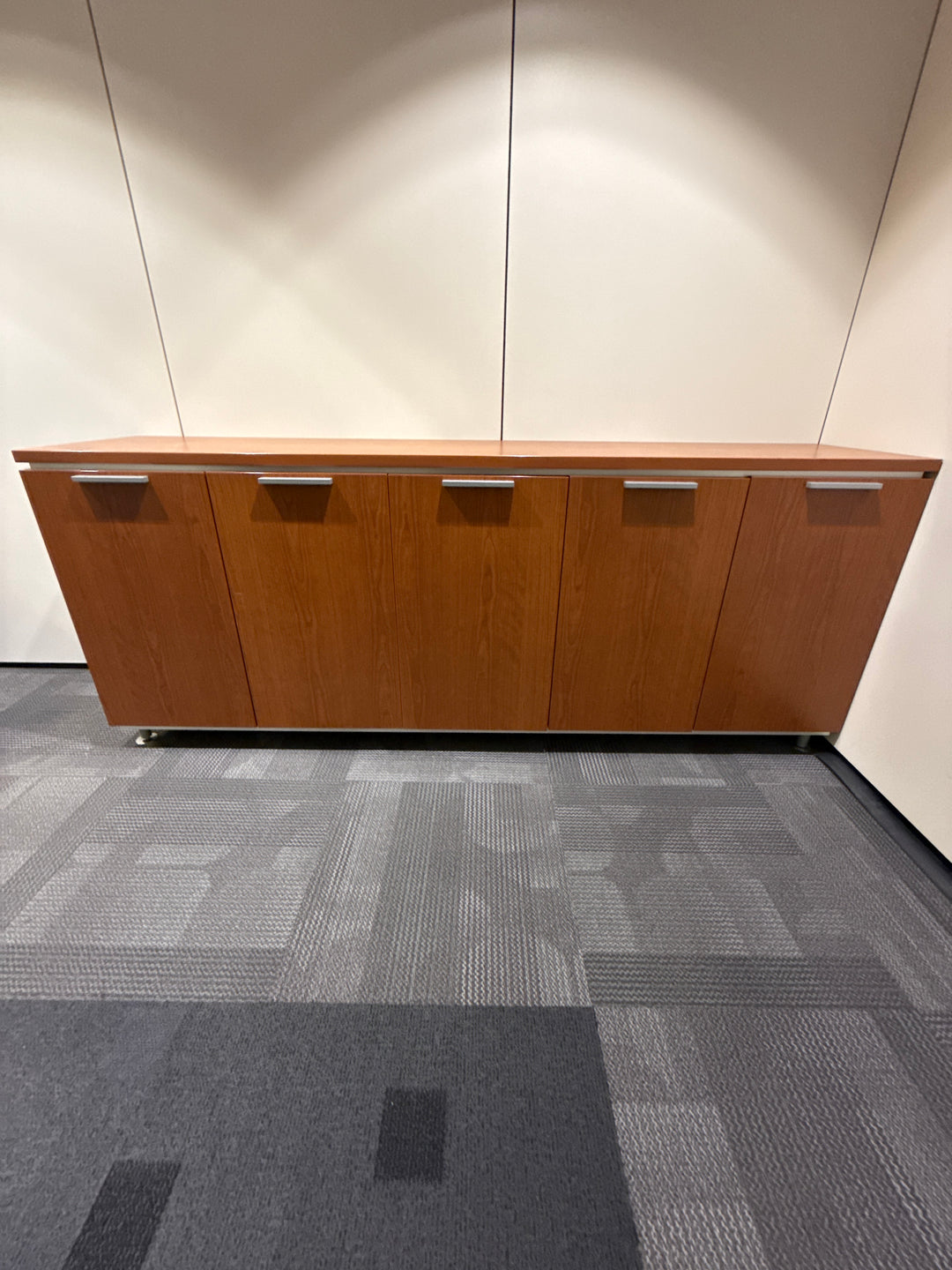 Wooden 5 Door Counter Height Credenza