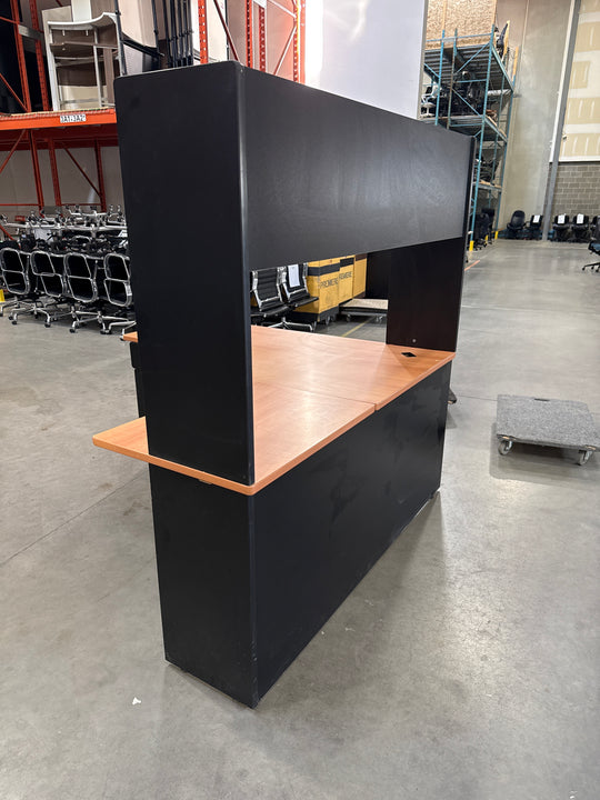 L-Shape Desk w/Hutch, BF Ped