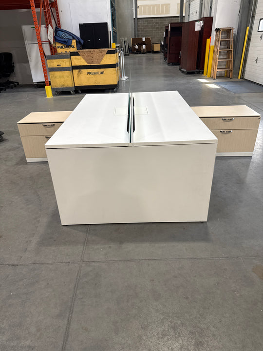 2-Person L-Shape Desk w/Lower Credenza