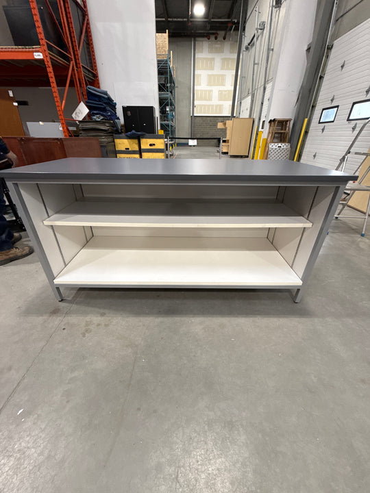 Wooden 2-High Open Counter Height Credenza