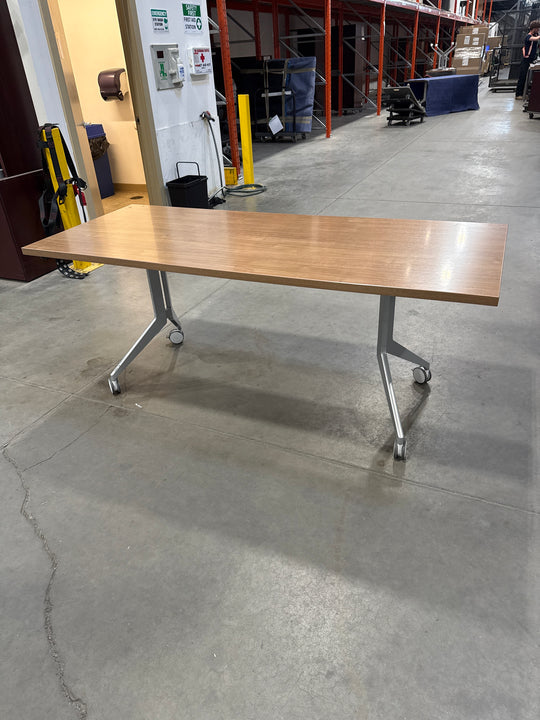 Haworth Mobile 6' Flip Top Training Table