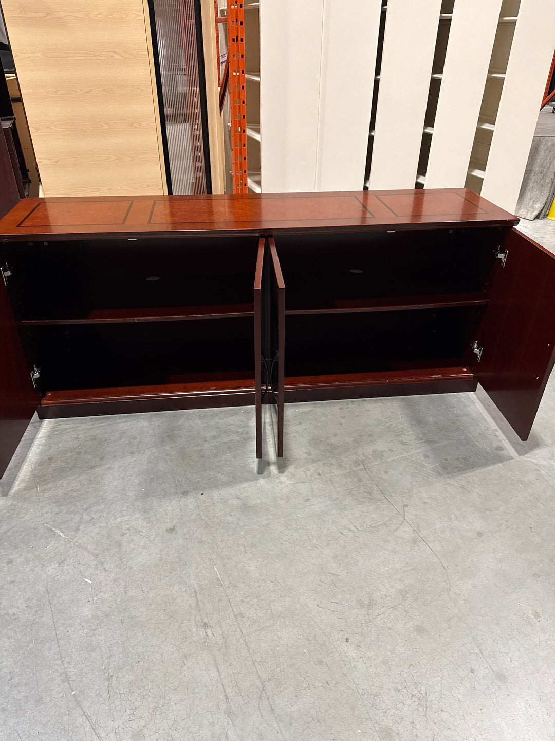 Executive L-Shape Suite w/BBF, FF Peds, Credenza and Bookcase