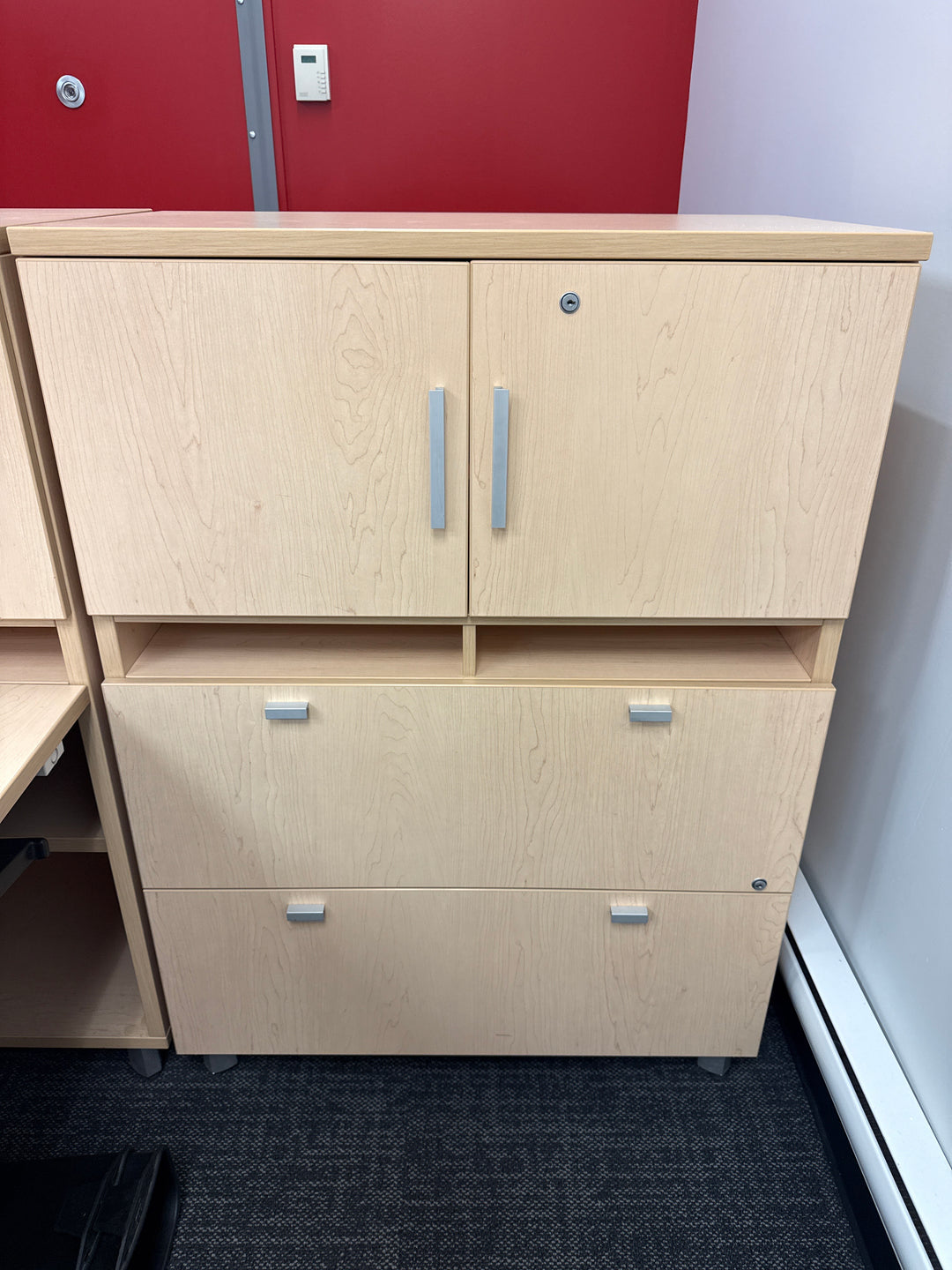 L-Shape Desk w/Combo Cabinets
