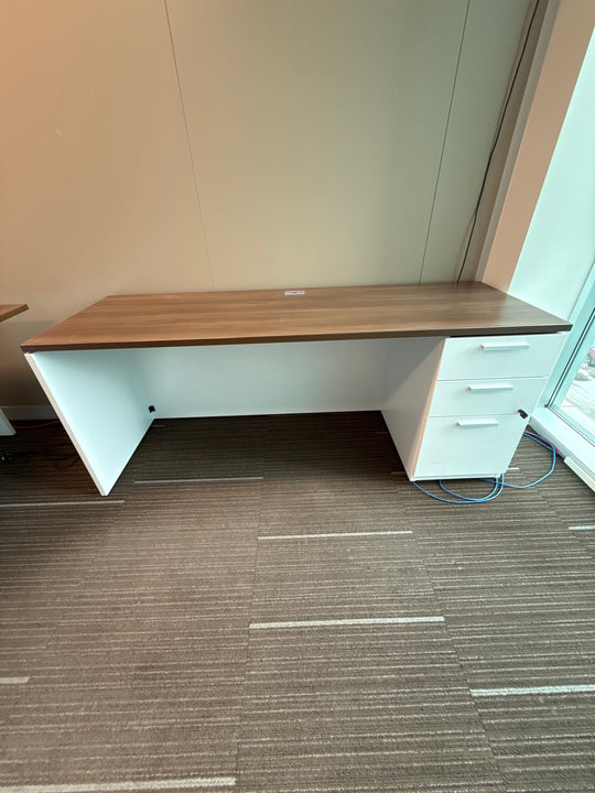 6' Straight Desk w/BBF Ped