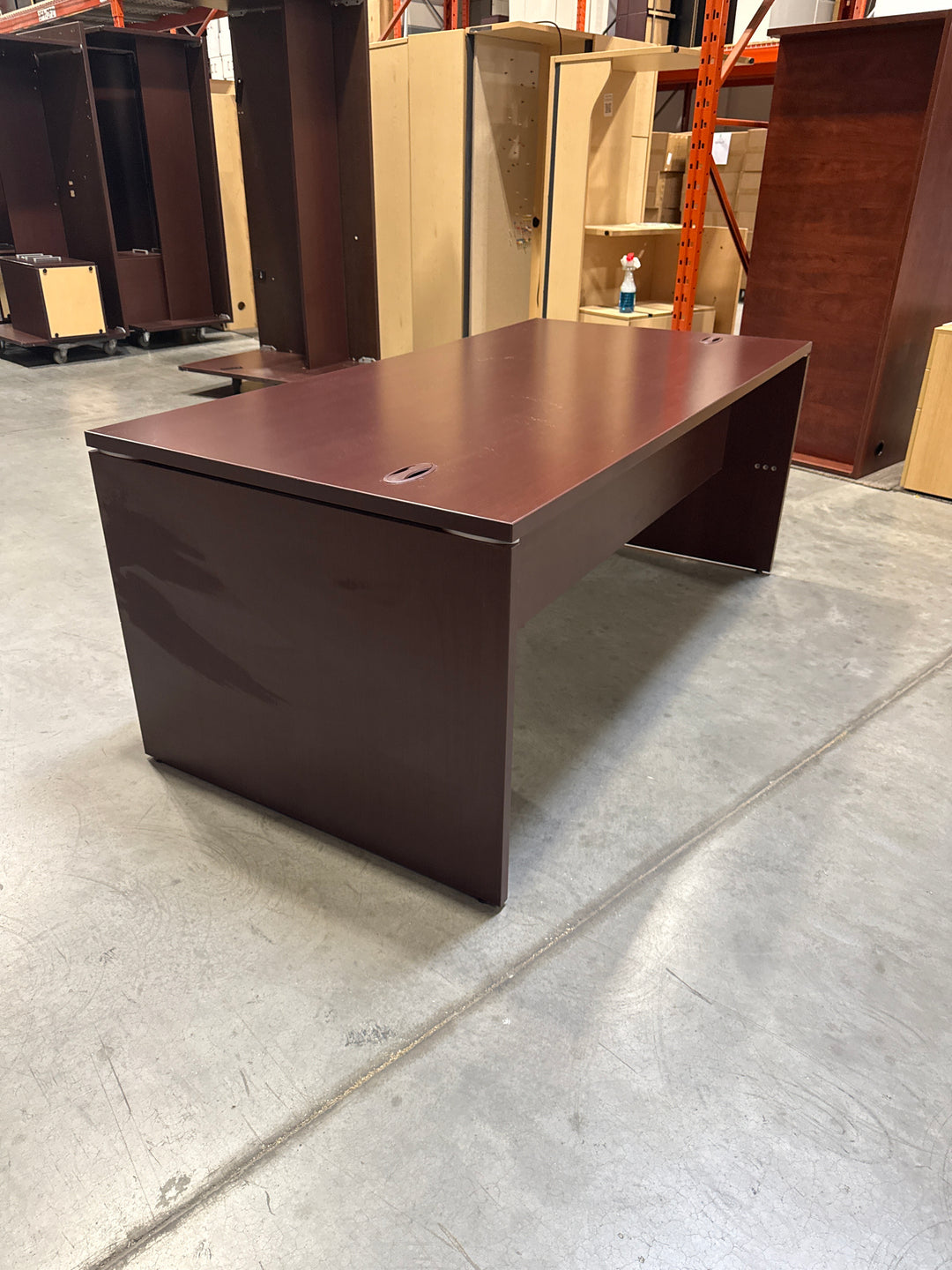 6' Straight Desk w/BBF Ped