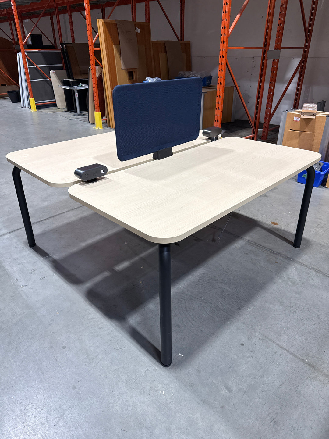 Teknion 2 Person Workstation w/Power Module and Privacy Screen