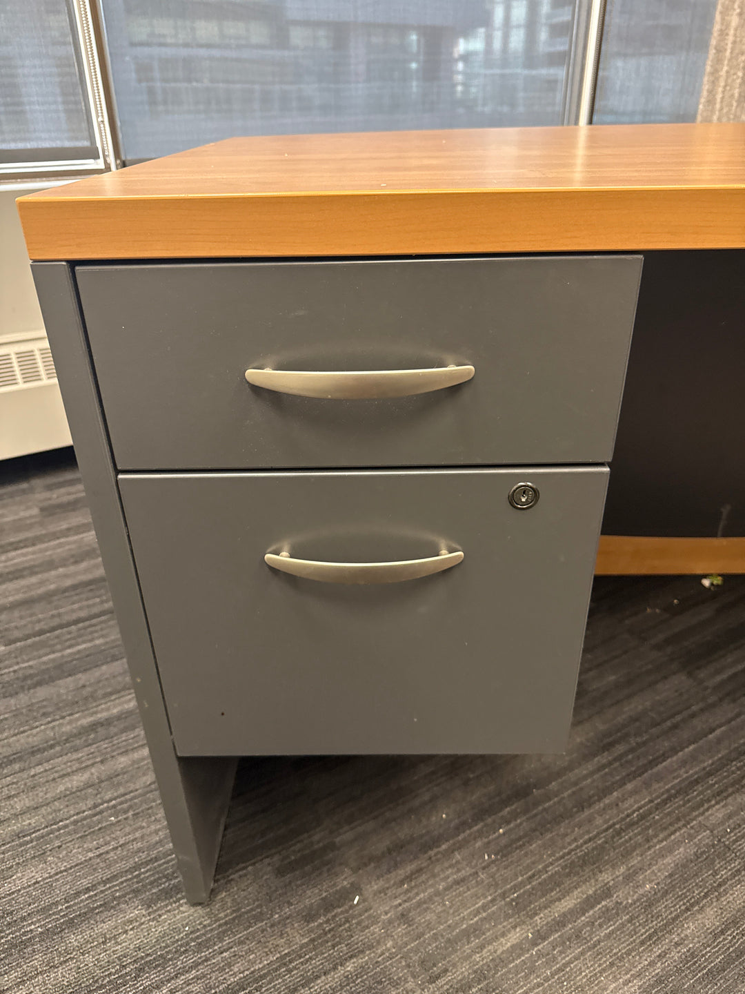 Bow Front Straight Desk w/BF Ped