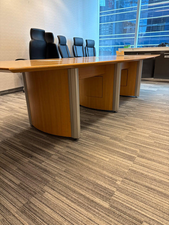 11’ Boatshape Boardroom Table w/Electrical