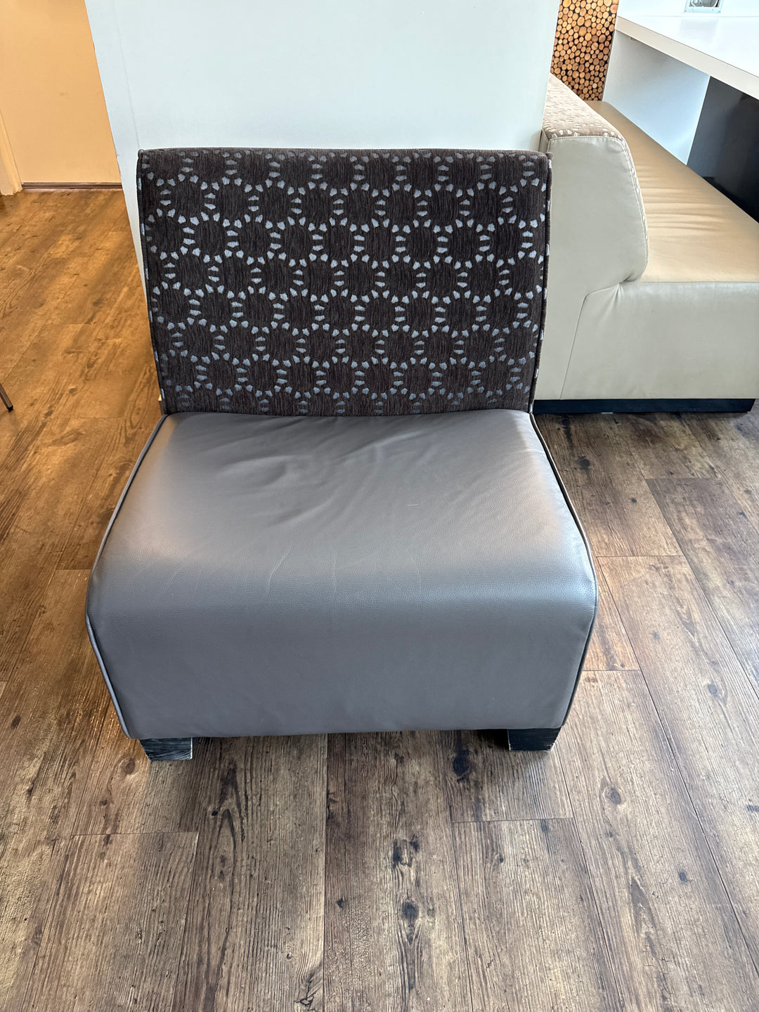 Fabric and Leather Occasional Chair