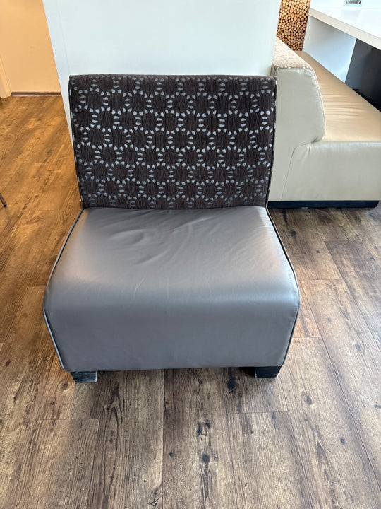 Fabric and Leather Occasional Chair