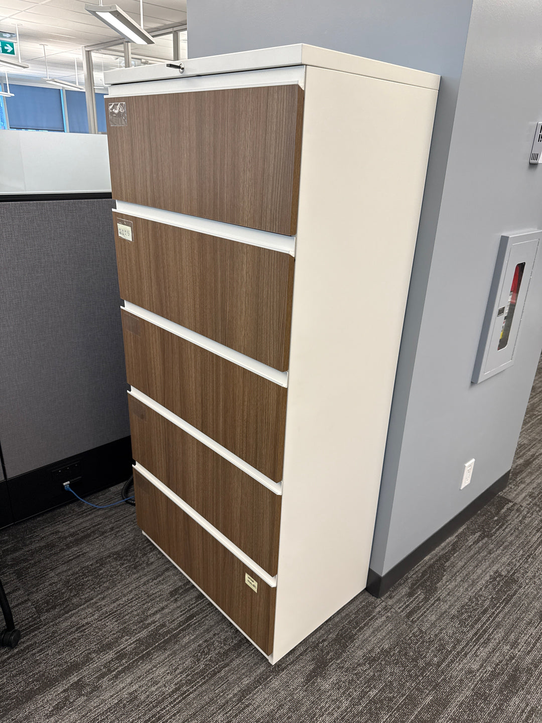 Haworth 5-High Metal Lateral File Cabinet w/Wood Fronts