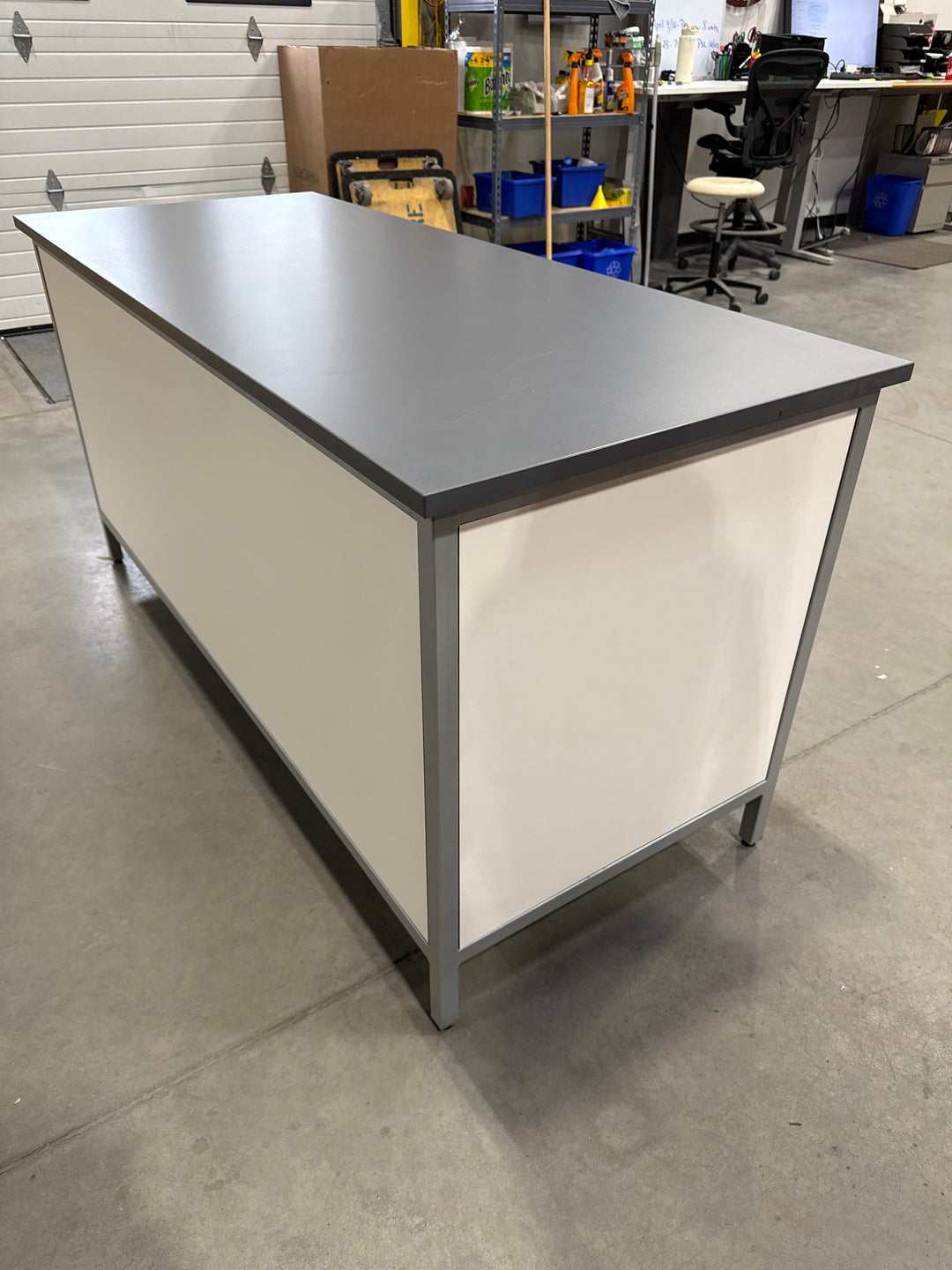 Wooden 2-High Open Counter Height Credenza