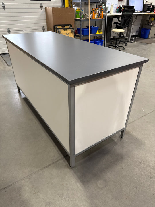 Wooden 2-High Open Counter Height Credenza