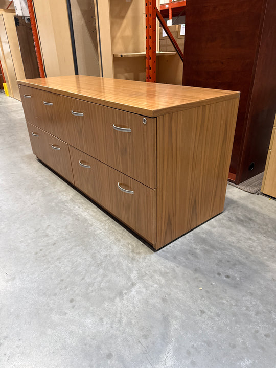 6’ Wooden 4 Drawer Credenza