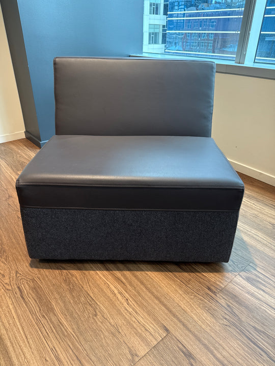 Leather and Fabric 1 Seat Sofa