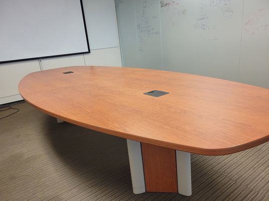 12' Boatshape Boardroom Table w/Electrical