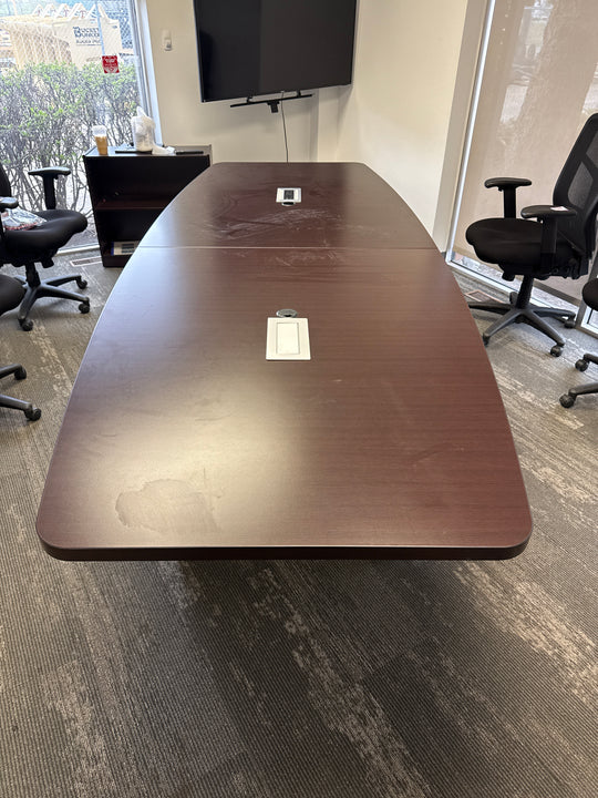 10' Boatshape Boardroom Table w/Electrical