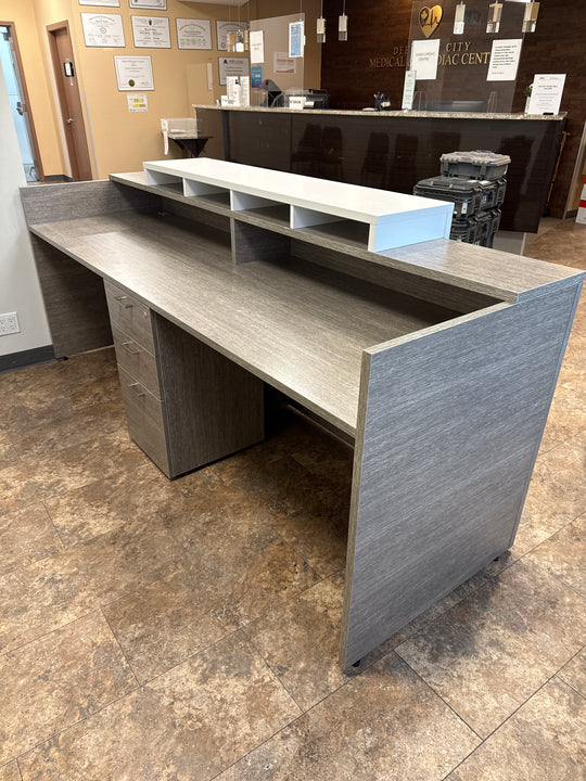 2-Person Reception Desk w/BBF Ped