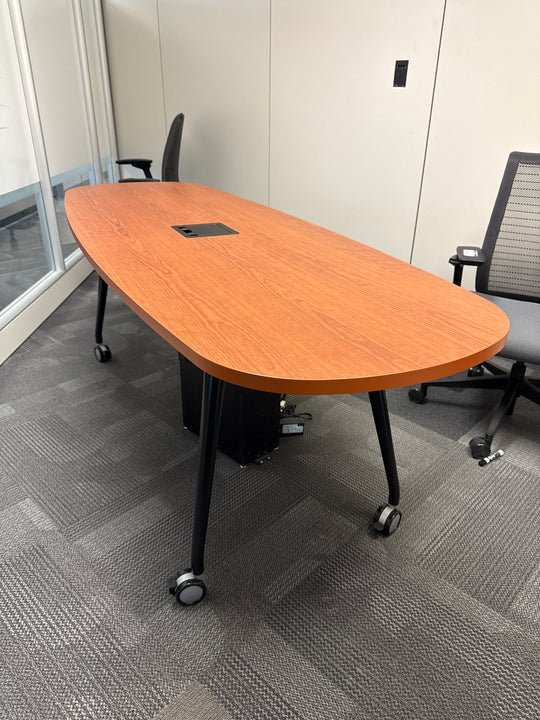 7' Mobile Racetrack Boardroom Table