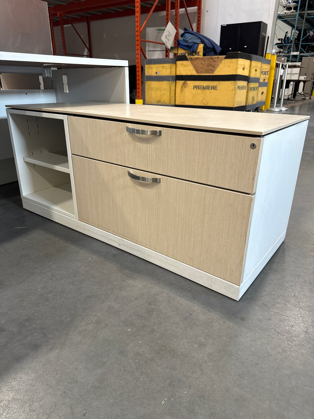 2-Person L-Shape Desk w/Lower Credenza