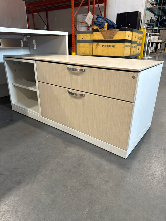 2-Person L-Shape Desk w/Lower Credenza