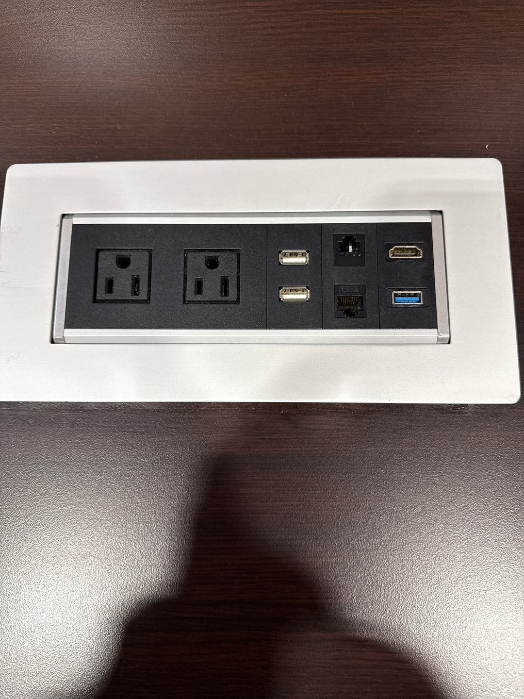 8' Boatshape Boardroom Table w/Electrical