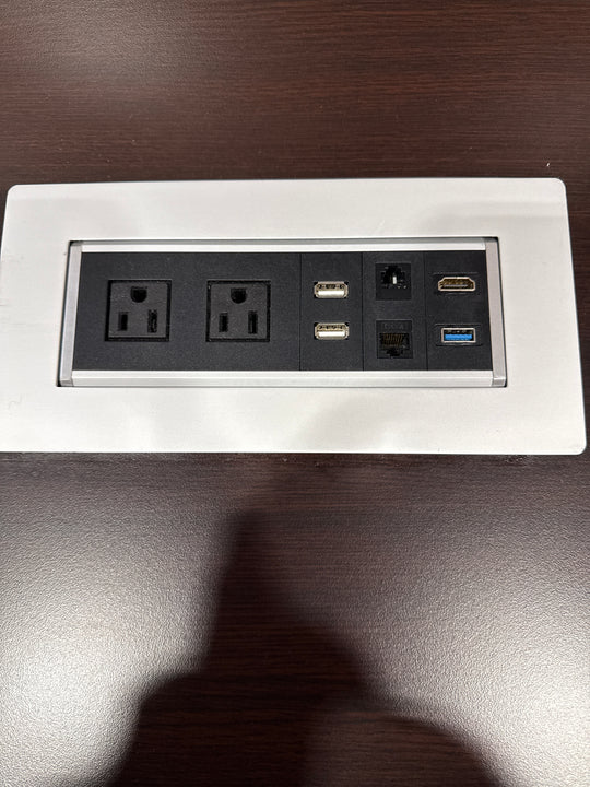 8' Boatshape Boardroom Table w/Electrical