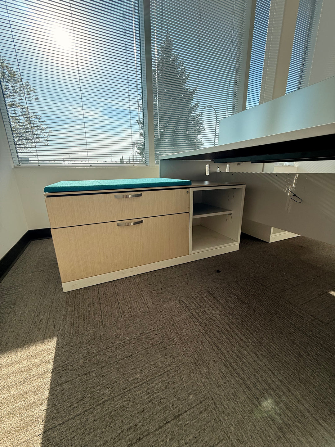 2-Person L-Shape Desk w/Lower Credenza