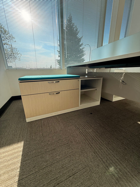 2-Person L-Shape Desk w/Lower Credenza