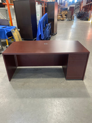 6' Bow Front Straight Desk w/BBF Ped