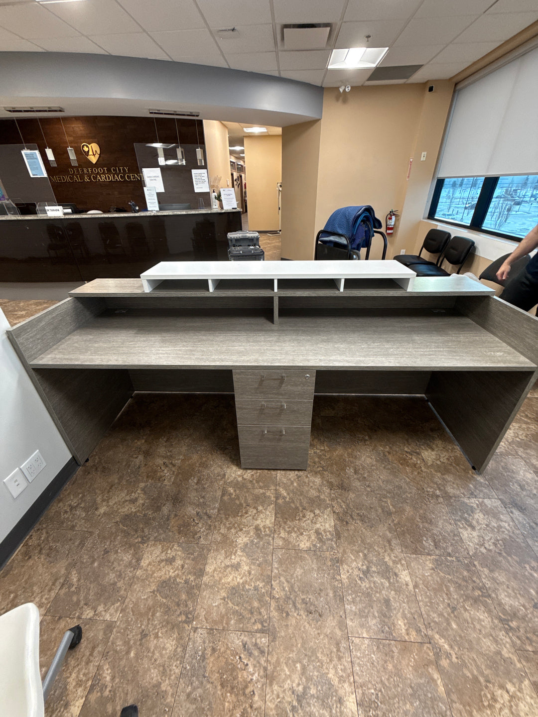 2-Person Reception Desk w/BBF Ped