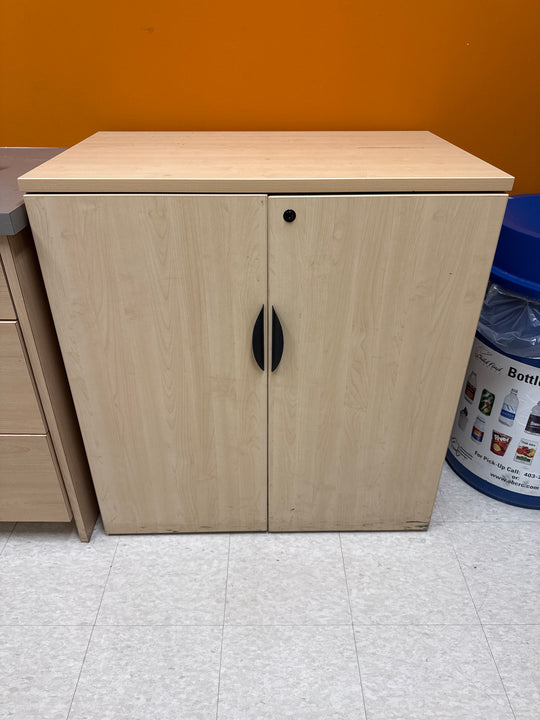 Wooden 3-High 2-Door Cabinet