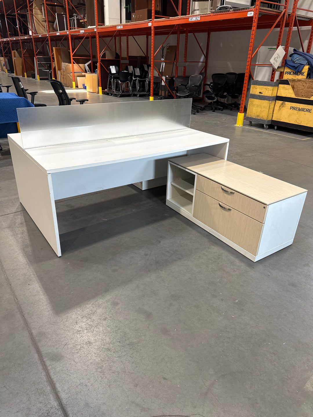 2-Person L-Shape Desk w/Lower Credenza