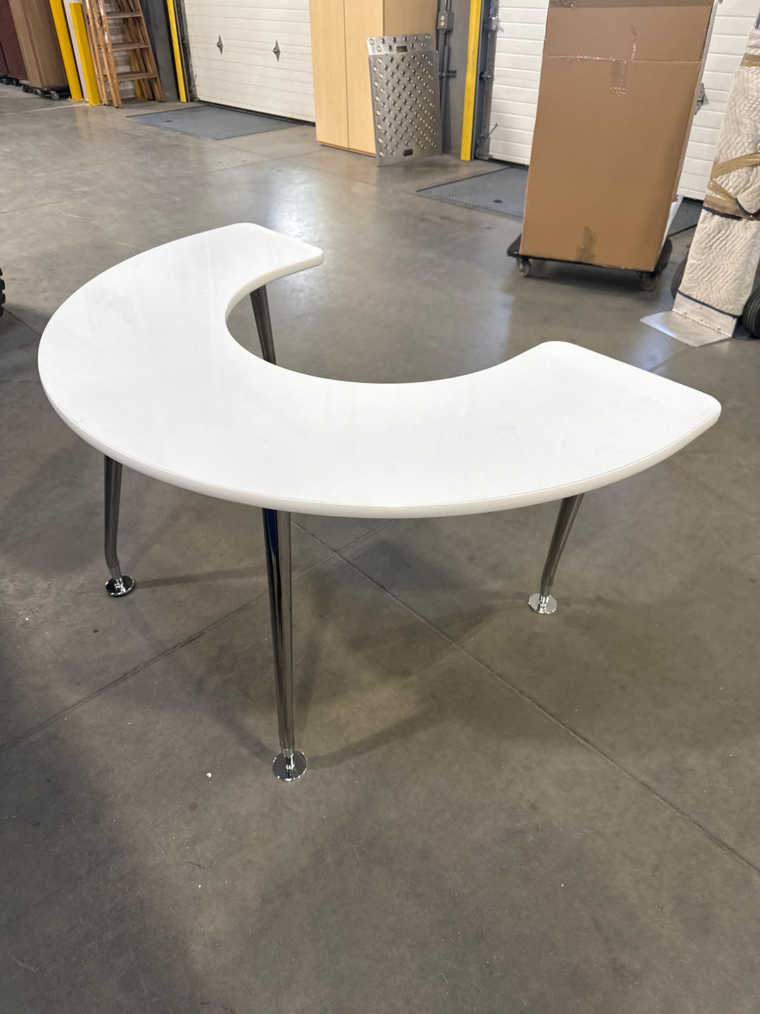 Half Moon White Board Table (Small)