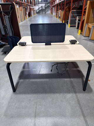 Teknion 2 Person Workstation w/Power Module and Privacy Screen