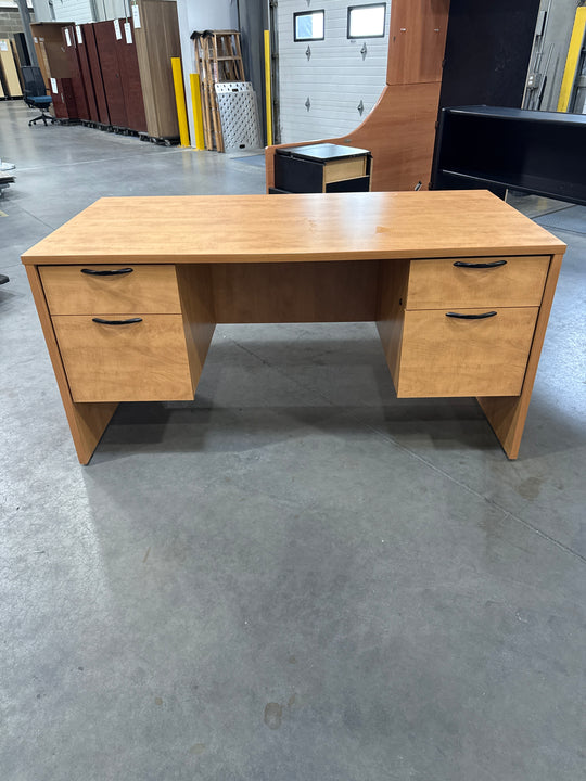 5’ Straight Desk w/2 BF Peds