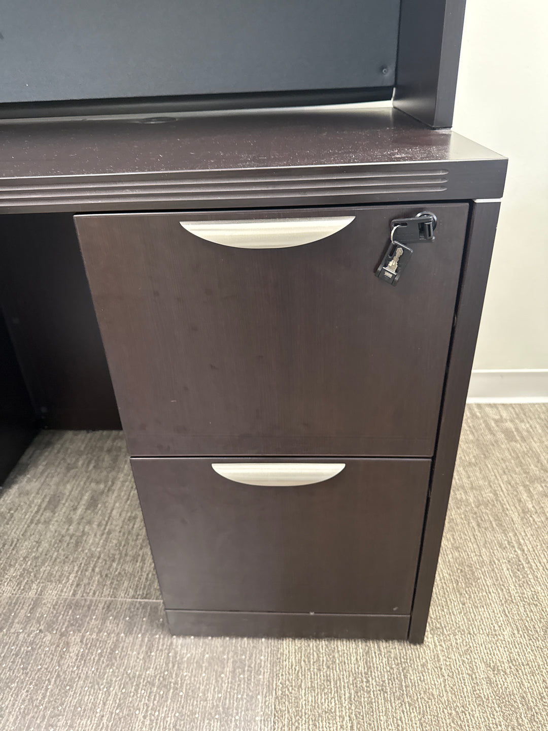 L-Shape Desk w/Hutch, FF Ped