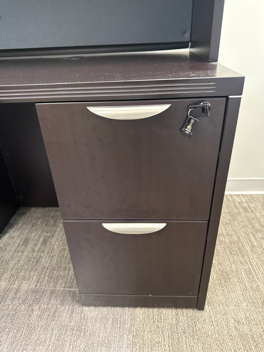 L-Shape Desk w/Hutch, FF Ped
