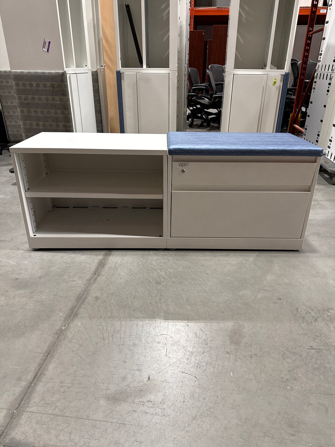 Metal Lower Credenza w/Cushion Top