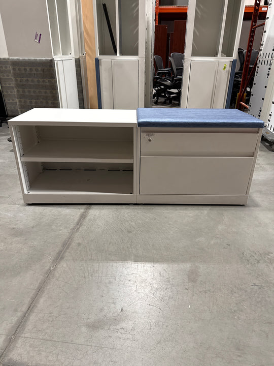 Metal Lower Credenza w/Cushion Top