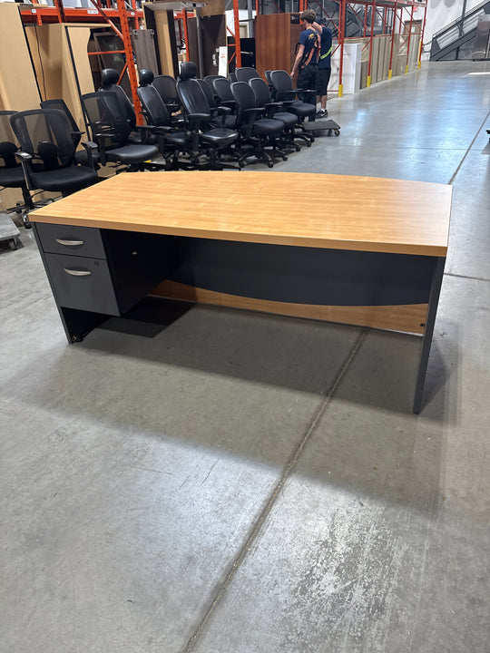 6' Bow Front Straight Desk w/BF Ped
