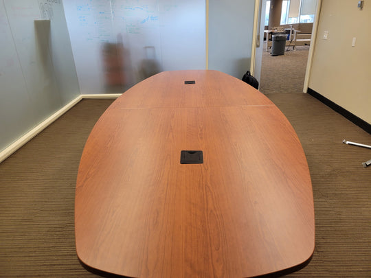 12' Boatshape Boardroom Table w/Electrical