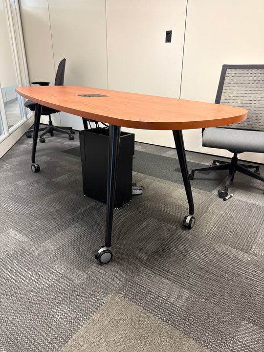 7' Mobile Racetrack Boardroom Table
