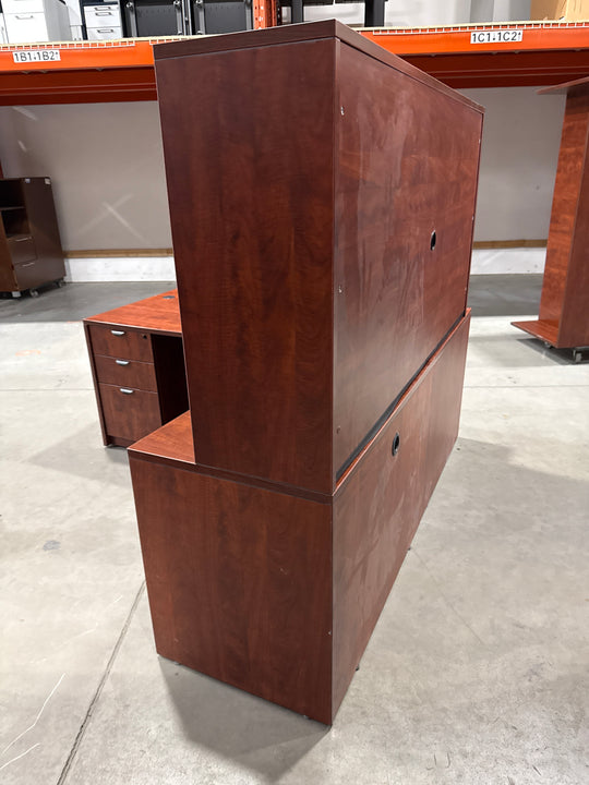 L-Shape Desk w/Hutch, BBF Ped