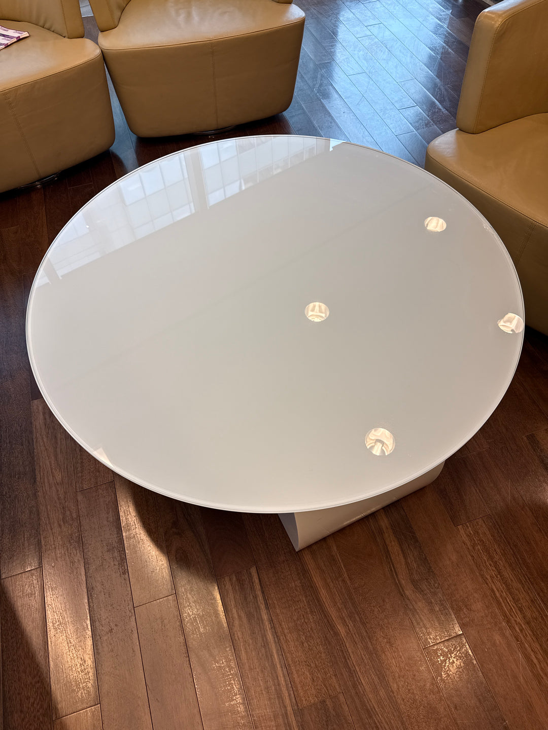 Glass Top Round Coffee Table (Damaged)