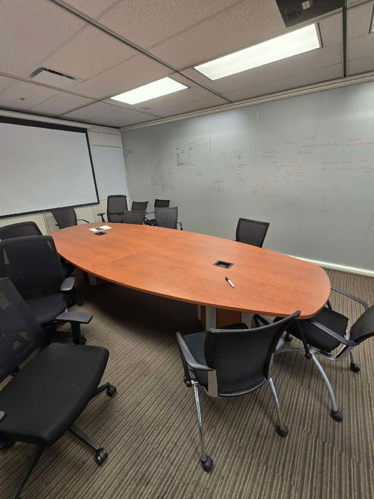 12' Boatshape Boardroom Table w/Electrical