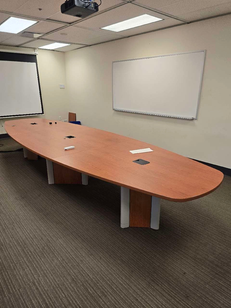 16' Boatshape Boardroom Table w/Electrical